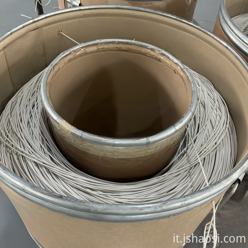 Silicone-braided wire white